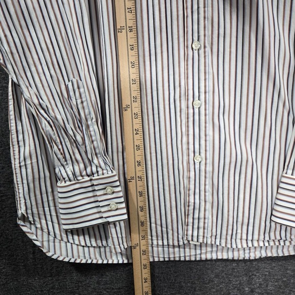 Men's Burberry London Button Up Shirt Casual Size‎ 44 Long Sleeve Stripe - Picture 7 of 11